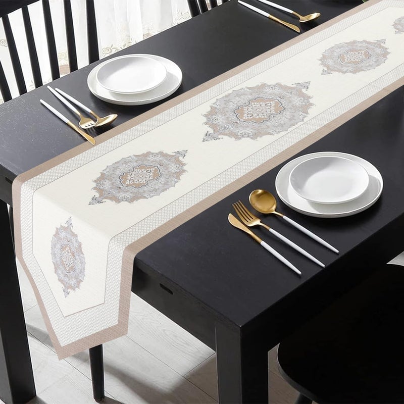 Homerz Premium Dining Table Runner with Anti Skid Backing, Royal Look, 12x72 inch Size, Pyramid (Skin-1032a) - Image 5