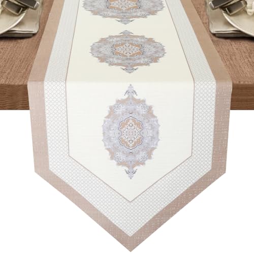 Homerz Premium Dining Table Runner with Anti Skid Backing, Royal Look, 12x72 inch Size, Pyramid (Skin-1032a) - Image 2