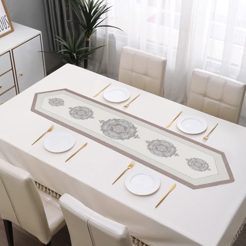 Homerz Premium Dining Table Runner with Anti Skid Backing, Royal Look, 12x72 inch Size, Pyramid (Skin-1032a) - Image 4