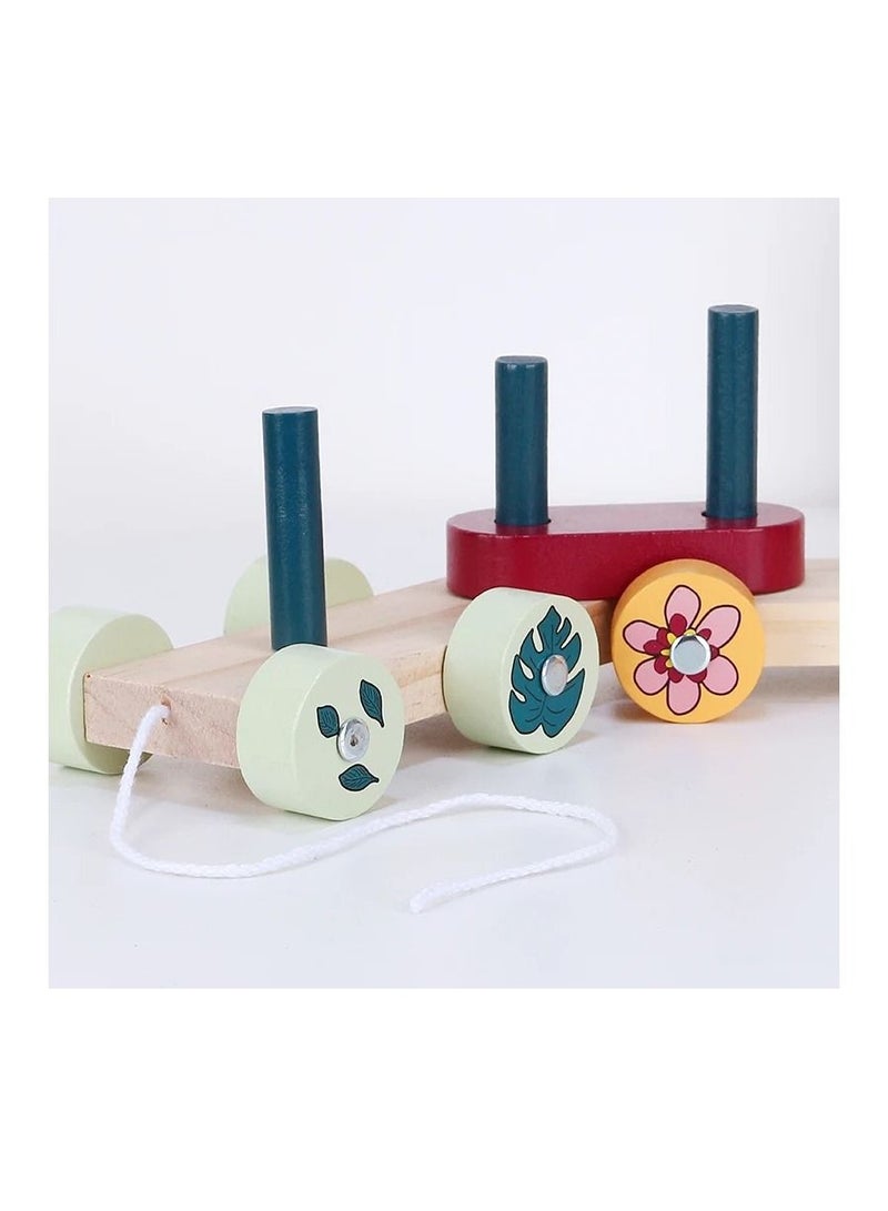 Pikkaboo Woody Buddy Safari Parade Pull along-Grey - Image 2