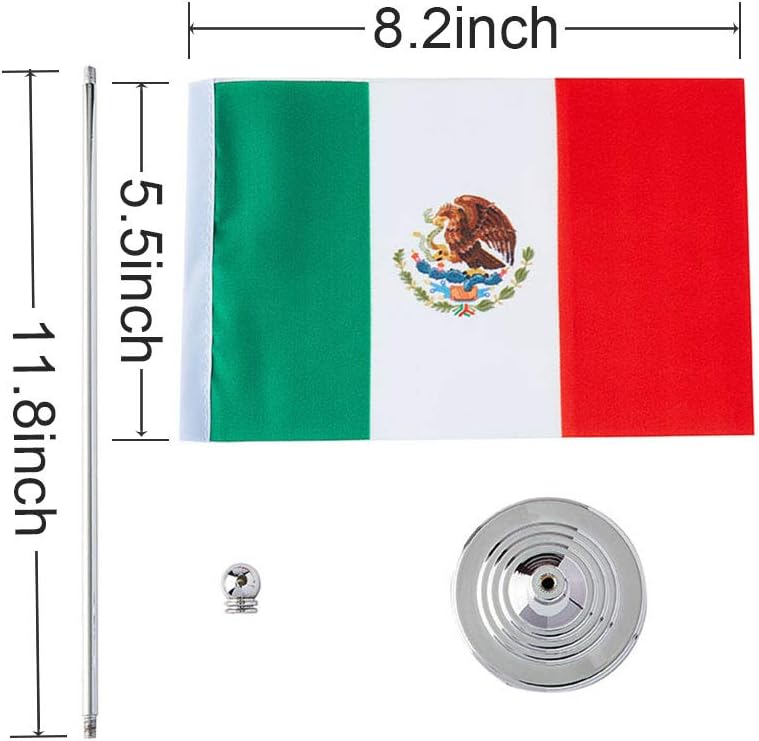 mflagperft Mexico Flag Mexican Flags, Small Mini Mexican Desk Flag, Used for Table Office Classroom Home Patriotic Events Decorations - Image 1