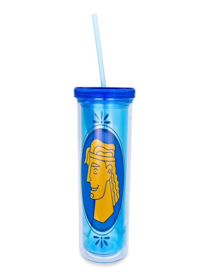 Silver Buffalo Disney Hercules Double-Walled Plastic Travel Tumbler with Lid and Straw | 20-Ounce Tall Carnival Cold Cup For Drinks - Image 2