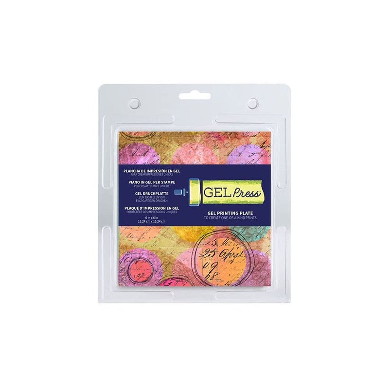 Gel Press Monoprinting Print Plate - 6â€ X 6â€ Gel Plate - Printmaking Supplies - Reusable Gel Printing Plate for Press Art for Card Making, Scrapbooking, Journaling, Arts and Crafts, Home Decor - Image 1