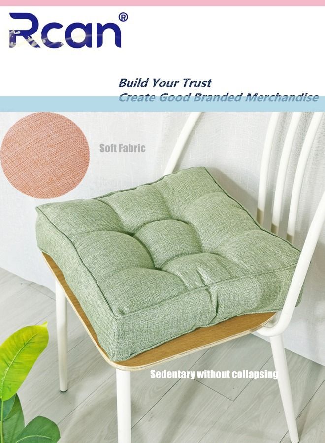 Rcan Rcan Square Floor Pillow, Meditation Floor Pillow, Soft Thickened Cotton and Linen Chair Cushion, Tatami Floor Mat, Bay Window Cushion Backrest, for Bay Window, Seat, Yoga, Living Room, Balcony - Image 4