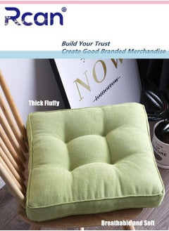 Rcan Rcan Square Floor Pillow, Meditation Floor Pillow, Soft Thickened Cotton and Linen Chair Cushion, Tatami Floor Mat, Bay Window Cushion Backrest, for Bay Window, Seat, Yoga, Living Room, Balcony  - Image 2