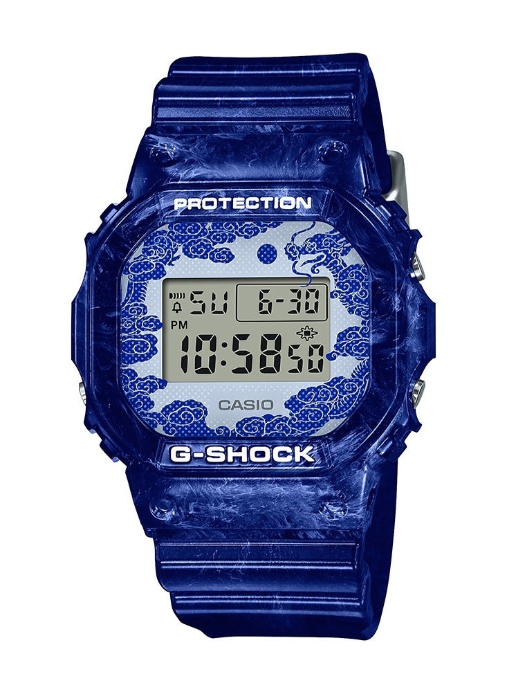 CASIO G-SHOCK Mens Blue White Porcelain Series Watch - DW-5600BWP-2DR - Image 1