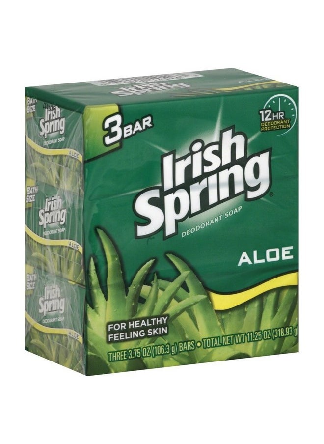 Irish Spring Irish Spring Deodorant Soap, Aloe, 3.75 oz (Pack of 3)  - Image 1