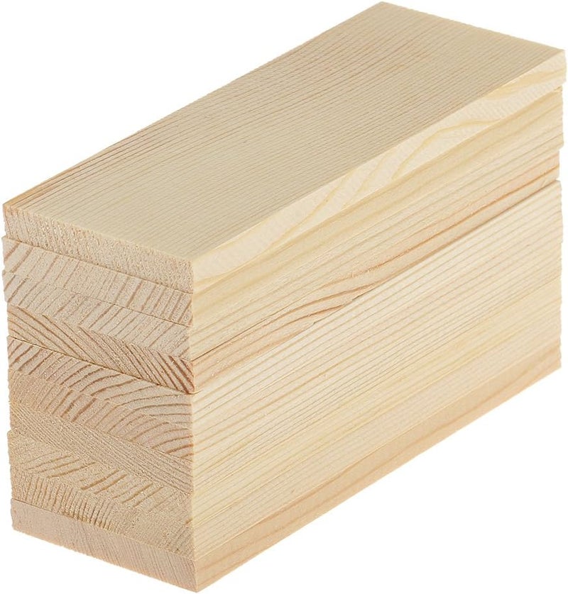 klarako Unfinished Wood Cutout Pieces  10 Pack Wooden Rectangle Cutout Tiles Plaque, Rustic Craft Wood for Home Decoration, DIY Supplies, 10x4cm, 6mm Thick - Image 1