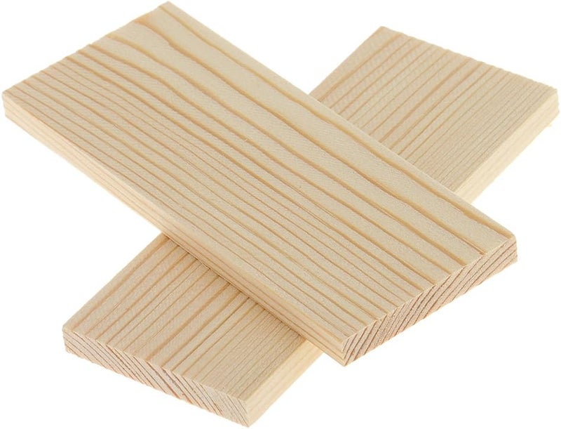 klarako Unfinished Wood Cutout Pieces  10 Pack Wooden Rectangle Cutout Tiles Plaque, Rustic Craft Wood for Home Decoration, DIY Supplies, 10x4cm, 6mm Thick - Image 4