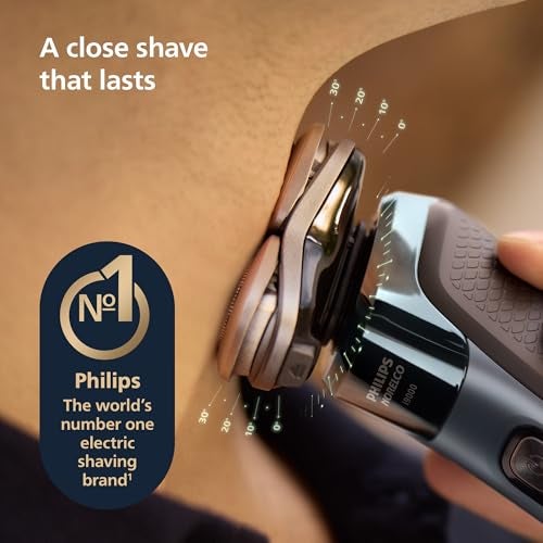 Norelco Philips Norelco Shaver i9000, Wet & Dry Electric Shaver, Taubenblau, SenseIQ Technology, Triple Lift & Cut System, 360 Rotating Dual SteelPrecision Precision Blades, Beard Styler, Model X9001/91 - Image 4