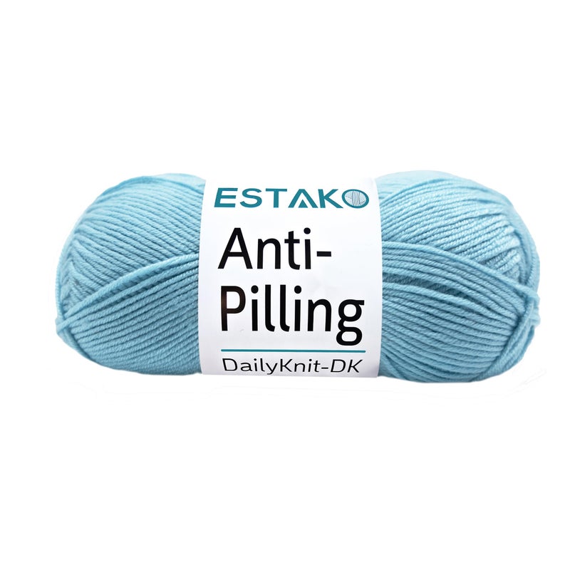 Estako DailyKnit-DK - 100% Anti-Pilling Acrylic Yarn - Soft DK Light Weight #3 - (3.52 oz / 273 Yds) - for Knitting & Crocheting (80052 - Turquoise) - Image 1