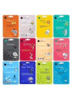 Celavi Cosmetics Celavi Essence Facial Face Mask KBeauty Skincare Korea Skin Care Moisturizing 12 Pack C Set 