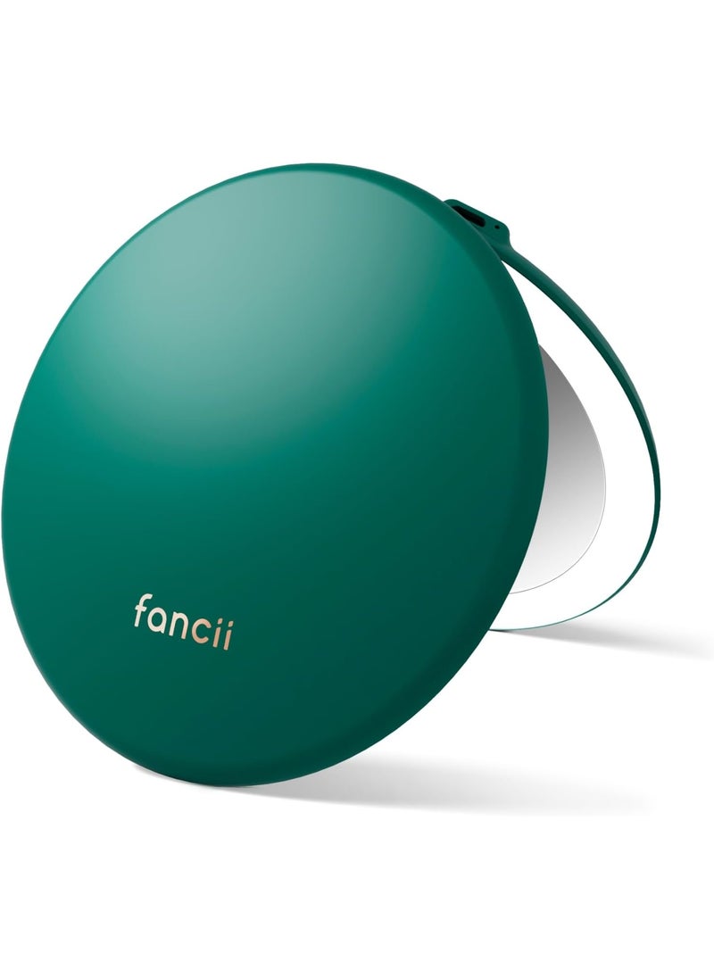 Fancii Fancii Taylor Rechargeable Travel Makeup Mirror with LED Lights 10x 1x Magnifying 3 Light Settings Large 5 Wide  Compact Mirror for Purses Emerald Envy  - Image 1