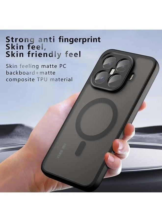 Magnetic Case for Xiaomi 15T Pro 5G, Frosted Translucent Back Protective Slim Phone Cover, Anti-Fingerprints, Anti-Fall Drop Protection, Shockproof Case for Xiaomi 15T Pro 5G (Black) - Image 2