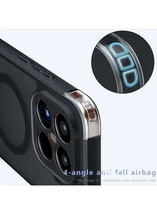 Magnetic Case for Xiaomi 15T Pro 5G, Frosted Translucent Back Protective Slim Phone Cover, Anti-Fingerprints, Anti-Fall Drop Protection, Shockproof Case for Xiaomi 15T Pro 5G (Black) - Image 4