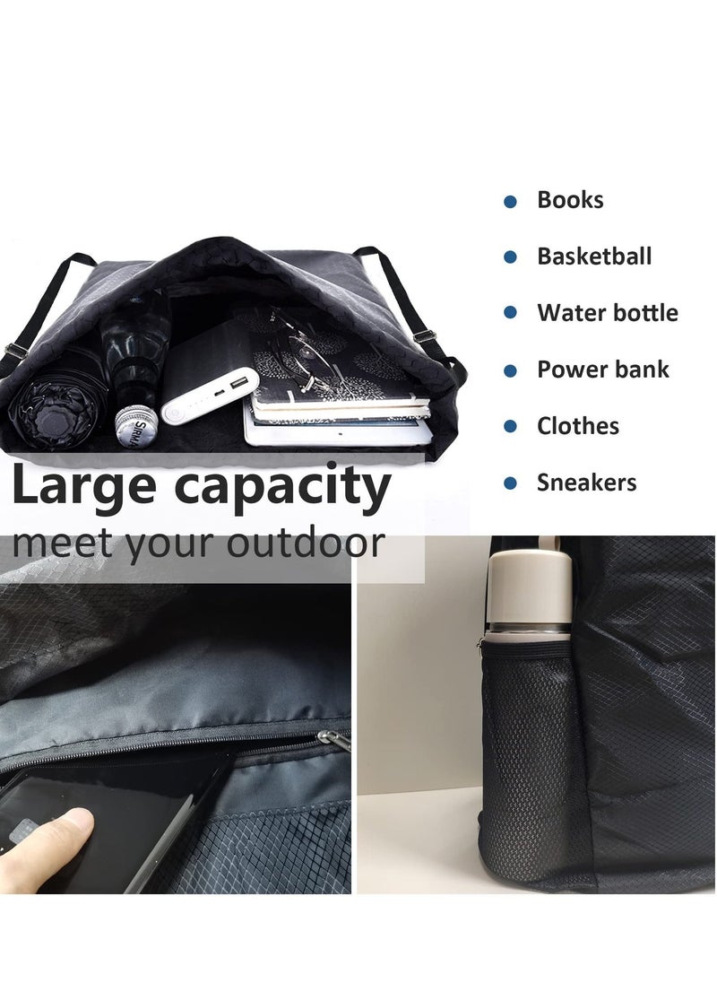 Generic Sports Gym Bag, Drawstring Waterproof Bags,Oxford fabric Backpack Bags for men and women, for Sports School Beach Holidays Swimming Trave, 40*48cm  - Image 4
