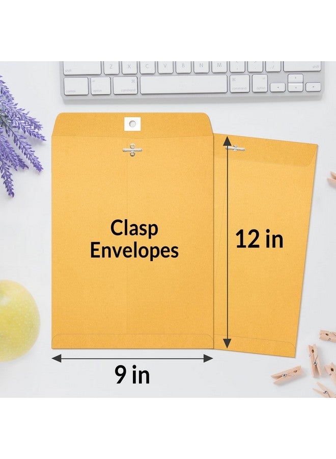 SUNEE 9X12 Clasp Envelopes 100 Count - 9X12 Inch Brown Kraft Envelopes With Clasp Closure - For Home, Office, Business, Legal Or School, Great For Filing, Storing Or Mailing Documents - Image 2