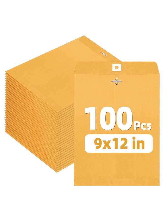 SUNEE 9X12 Clasp Envelopes 100 Count - 9X12 Inch Brown Kraft Envelopes With Clasp Closure - For Home, Office, Business, Legal Or School, Great For Filing, Storing Or Mailing Documents - Image 1
