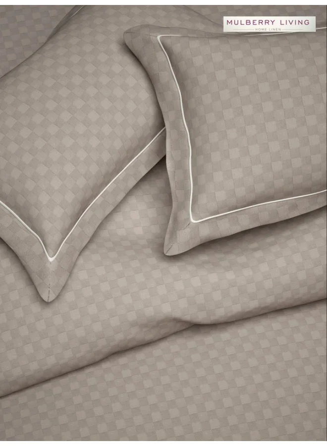 MULBERRY LIVING أغطية وسائد قطنية 100% بنمط شبكي حضري (50x75 سم) - موكا (طقم من قطعتين)