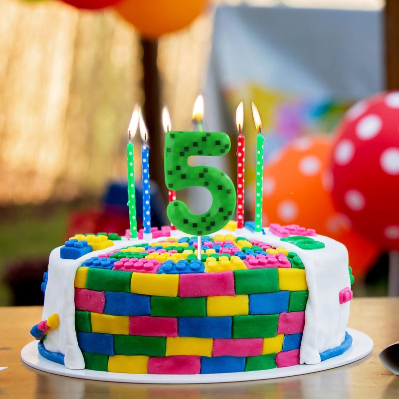 XIHIRCD Pixel Miner Birthday Cake Toppers, Green Number Candles, Dynamite TNT Themed Decorations for Party Supplies (5) - Image 4