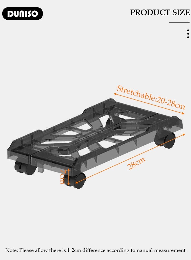 DUNISO Adjustable CPU Stand, Mobile PC Rack,Hollow Cooling Pc Host Tower Stand, CPU Bracket cart with Wheels，Desktop PC Host Base Tray,Movable Pulley Chassis Shelf, Computer Tower Stand, CPU Holder Stand for Home, Office  - Image 4