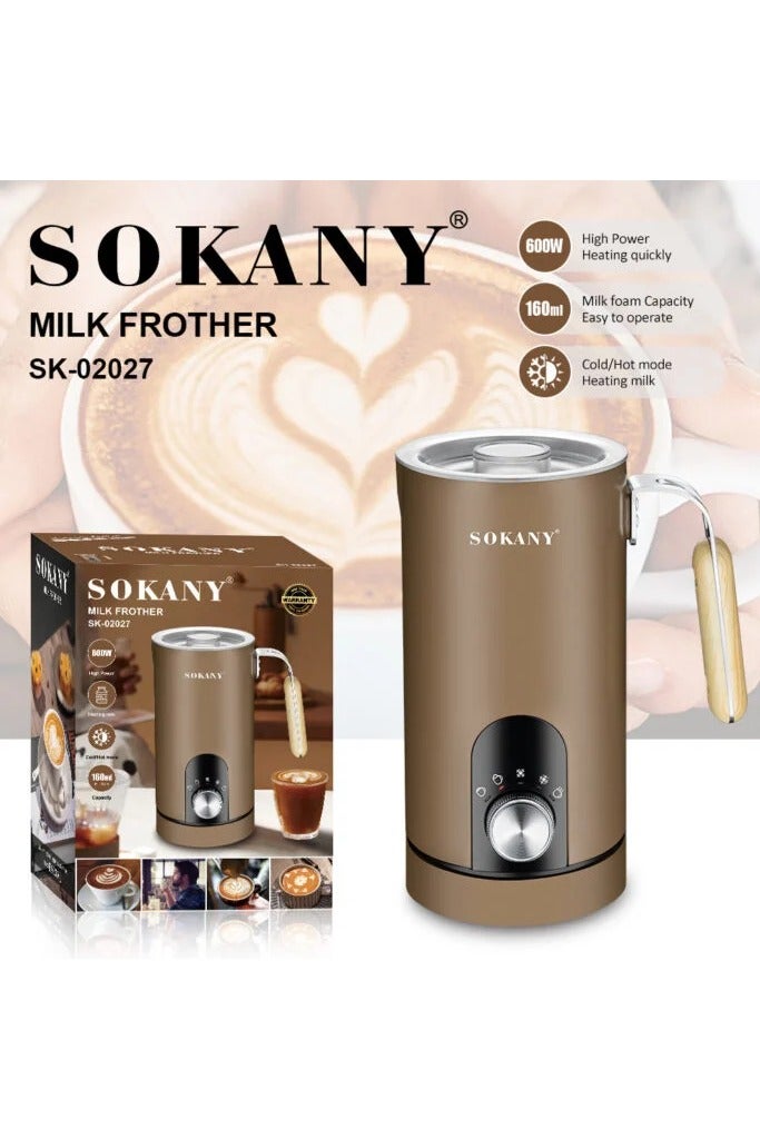 Sokany Milk Frother, 160ml, 600W, features automatic shut-off: It cuts off the power when the milk boils or runs without water, enhancing safety. (Modern Sokany Technology) - SK-02027 - Image 1