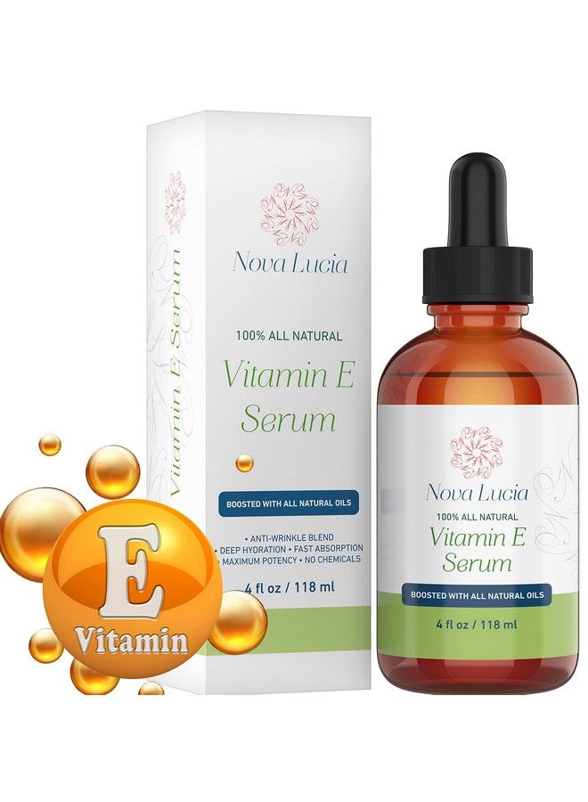 Nova Lucia Organic Vitamin E Oil For Skin Face Hair Oil For Hair Growth Stretch Mark Minimizer Moisturizer Hair Skin And Nails Vitamins Compare With Vitamin E Cream 4 Oz - Image 1