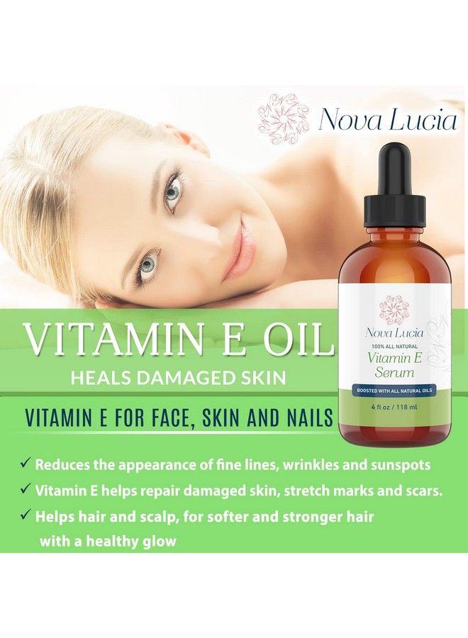 Nova Lucia Organic Vitamin E Oil For Skin Face Hair Oil For Hair Growth Stretch Mark Minimizer Moisturizer Hair Skin And Nails Vitamins Compare With Vitamin E Cream 4 Oz - Image 5