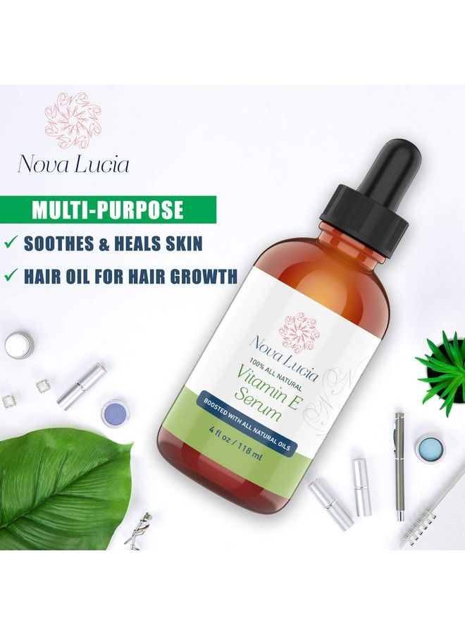 Nova Lucia Organic Vitamin E Oil For Skin Face Hair Oil For Hair Growth Stretch Mark Minimizer Moisturizer Hair Skin And Nails Vitamins Compare With Vitamin E Cream 4 Oz - Image 3