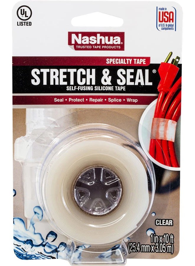 Nashua 1541204 1 in. x 10 ft. Stretch & Seal Self-Fusing Silicone Tape in Clear - Image 1