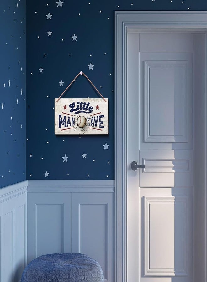 YZEXEZY Baseball Decor for Boys Room-Little Man Cave Sign 6"x12" Sports Decor Hanging Plaque for Boys Bedroom Playroom Classroom Nursery Baseball Lover - Image 5
