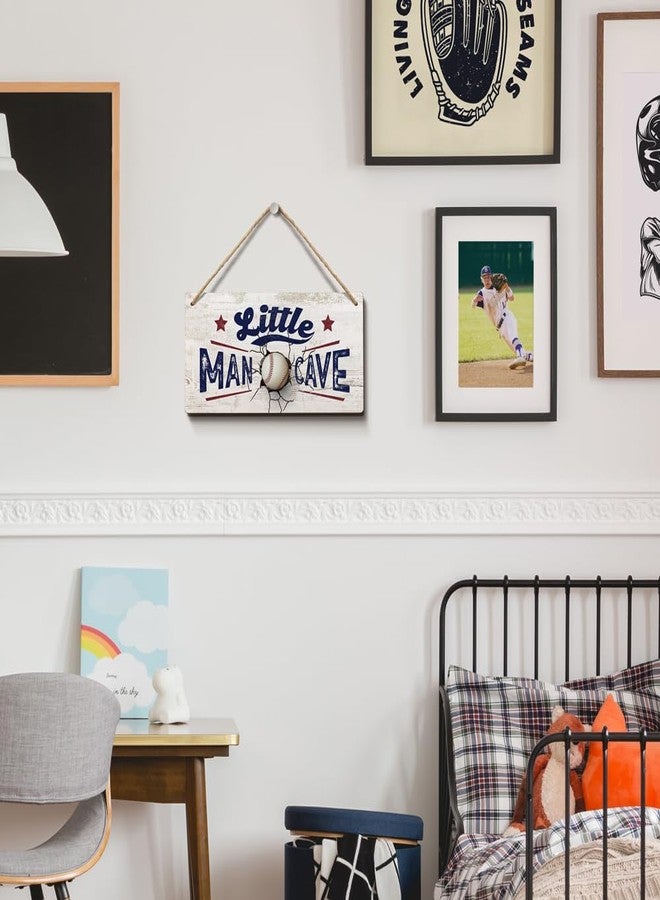 YZEXEZY Baseball Decor for Boys Room-Little Man Cave Sign 6"x12" Sports Decor Hanging Plaque for Boys Bedroom Playroom Classroom Nursery Baseball Lover - Image 4