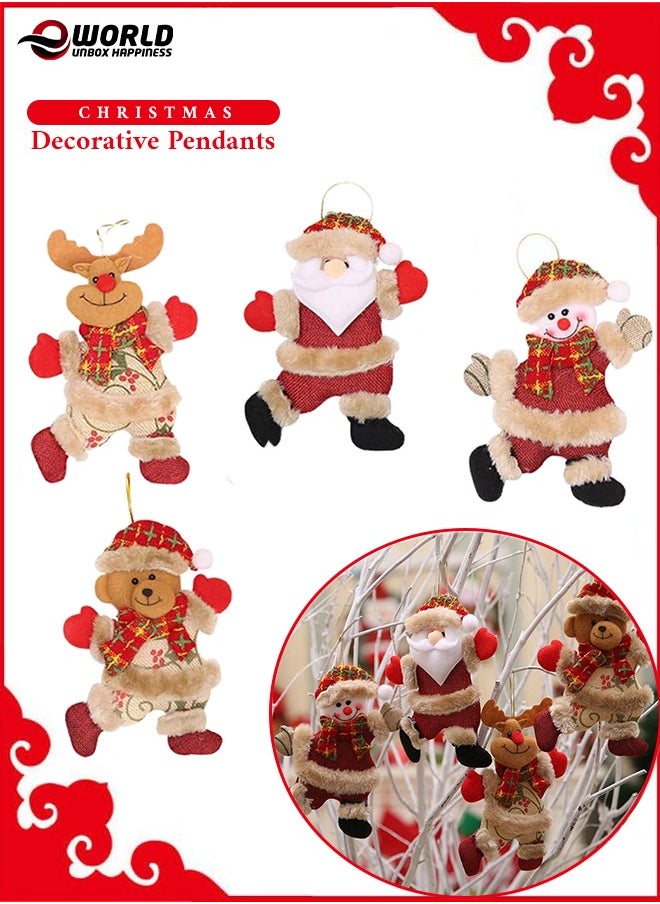 Eworld 4-Pack Christmas Ornaments, Santa Claus and Snowman Hanging Decorations for Holiday Parties, Gifts, and Home Decor, Festive Pendants Perfectly Crafted for Christmas  - Image 1