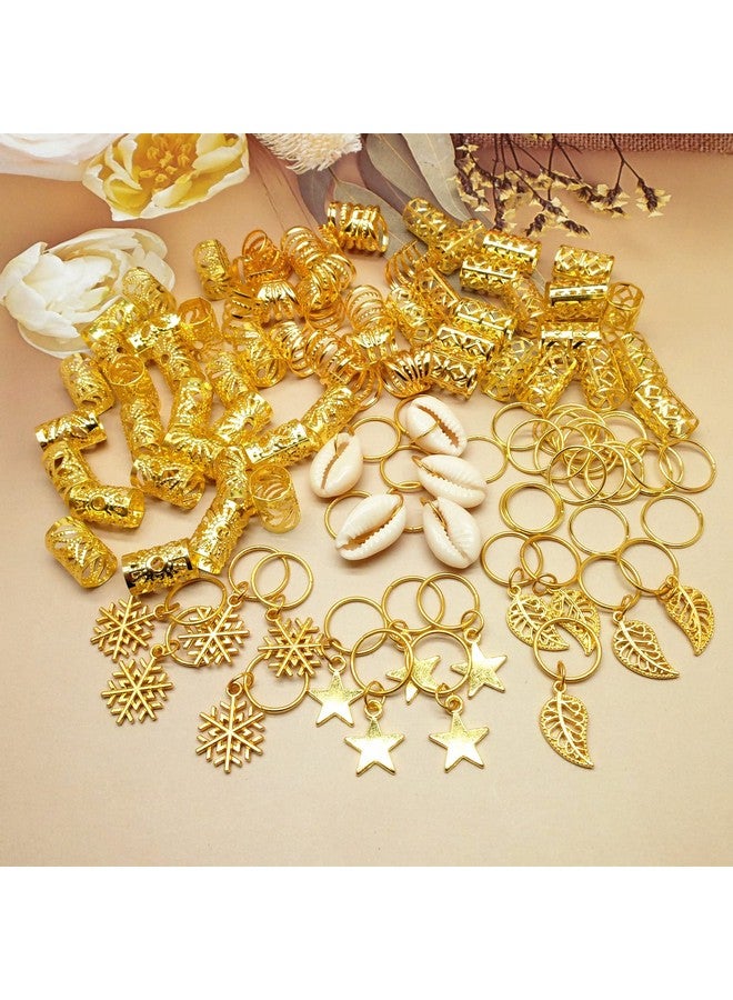 Glamer 102 Pieces Dreadlocks Loc Hair Jewelry For Women Braids Hair 20 Pieces Loc Jewelry Accessories For Braiding Hair Big Braids Hair Rings For Dreadlocks Braiding Hair (Gold) - Image 3