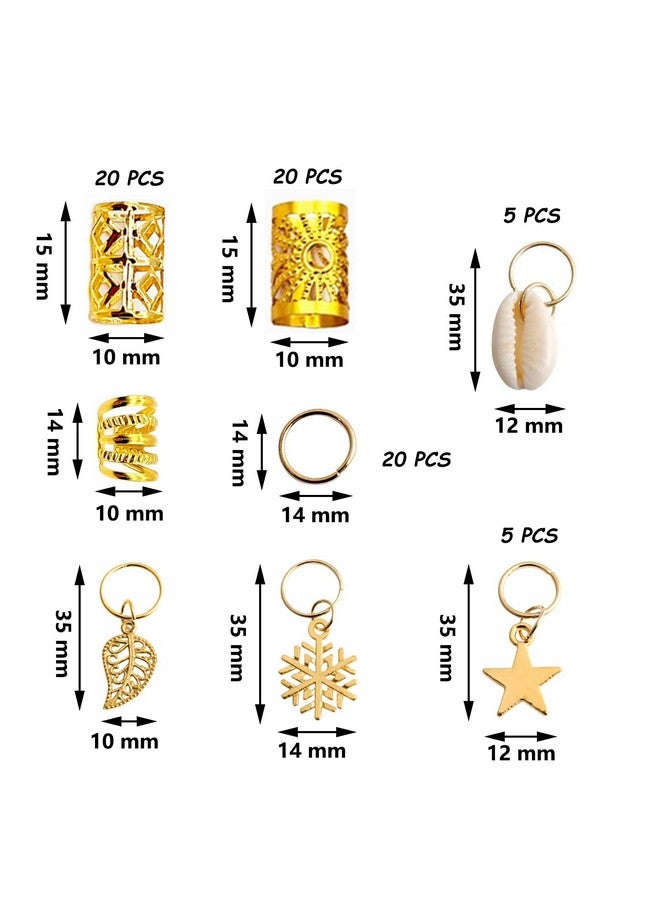 Glamer 102 Pieces Dreadlocks Loc Hair Jewelry For Women Braids Hair 20 Pieces Loc Jewelry Accessories For Braiding Hair Big Braids Hair Rings For Dreadlocks Braiding Hair (Gold) - Image 5