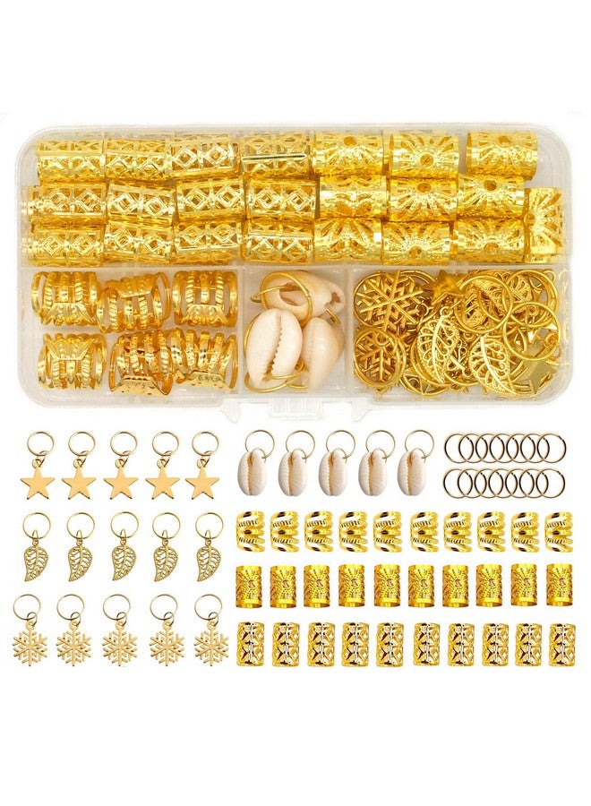 Glamer 102 Pieces Dreadlocks Loc Hair Jewelry For Women Braids Hair 20 Pieces Loc Jewelry Accessories For Braiding Hair Big Braids Hair Rings For Dreadlocks Braiding Hair (Gold) - Image 1
