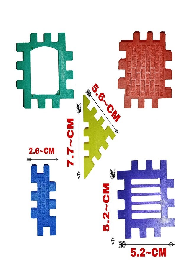 بلوتوفيت مكعبات بناء منزل من بلوتوفيت بنوافذ جذابة وحواف مستديرة ناعمة، ألعاب بناء مكونة من 96 قطعة. - Image 5