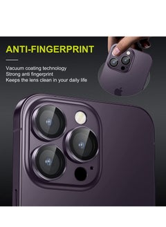 ELTRAZONE for iPhone 14 Pro - iPhone 14 Pro Max Camera Lens Protector, 9H Tempered Glass Camera Cover Screen Protector Metal Individual Ring for iPhone 14Pro 6.1 inch iPhone 14 ProMax 6.7 inch (Deep Purple)  - Image 4