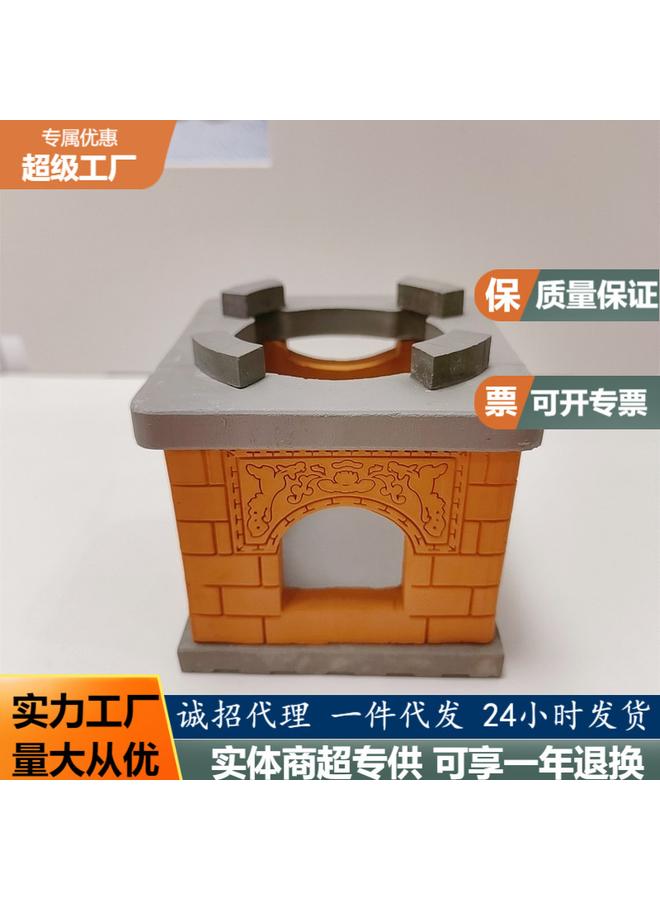 Bluejw Mini Kitchen Special Stove Creative Food Play Retro Red Brick Soil Stove Can Really Boil Internet Red Small Kitchenware  - Image 2