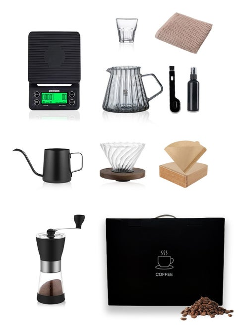 V60 Coffee Maker Coffee Set, Drip Coffee Set 10 Pieces, 10-Piece Drip Coffee Maker Set With Portable Hand-held Gift Box