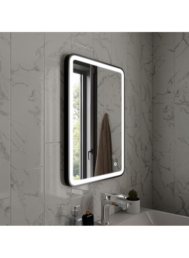 DANIM Bathroom LED Mirror with Frame Adjustable Light 3 Colors Memory Function Dimmable and Touch Control Dual Position Landscape or Portrait - Image 3