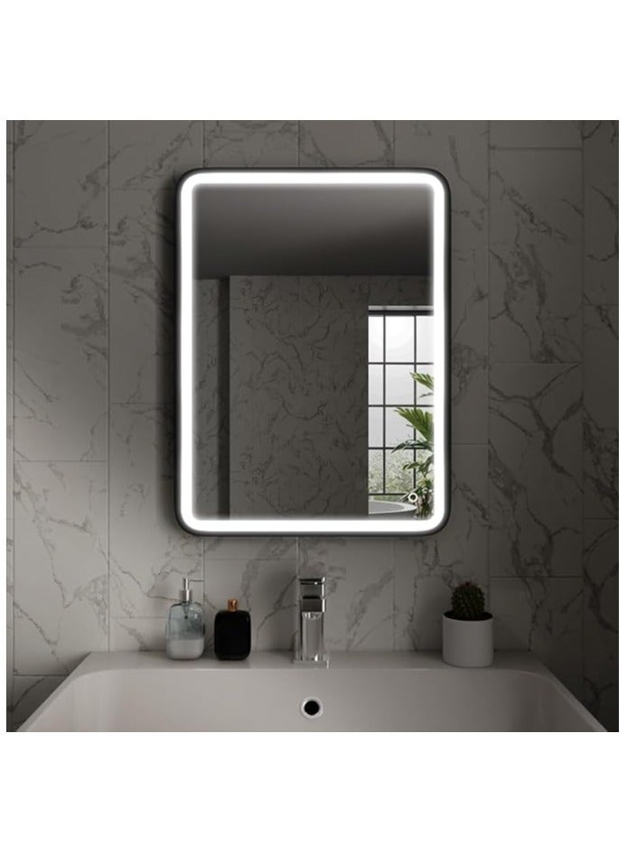 DANIM Bathroom LED Mirror with Frame Adjustable Light 3 Colors Memory Function Dimmable and Touch Control Dual Position Landscape or Portrait - Image 2