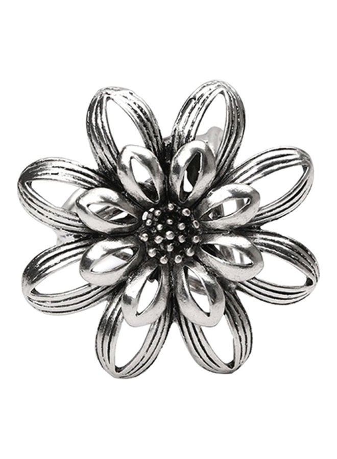 NIBEMINENT Flower Shawl 3 Rings Buckle Scarf Clip 