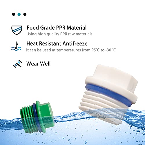 Feelers 1/2" PT Outer Hex Male Threaded PPR Pipe Plug End Cap Garden Hose Water Tubing Stopper Prevent Leakage Choke Fitting, Pack of 5, White - Image 3