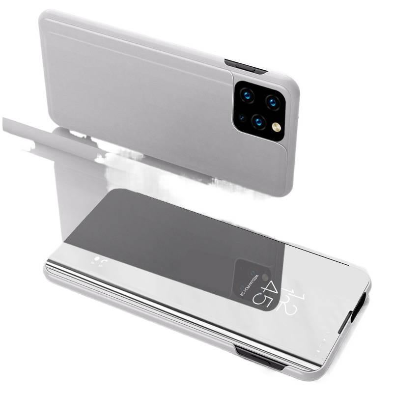 BB Plastic Protective Case for iPhone 11 Pro Max with Drop Protection and Electroplated Mirror Finish plus Shockproof plus Flip Cover Design in Silver - Image 1