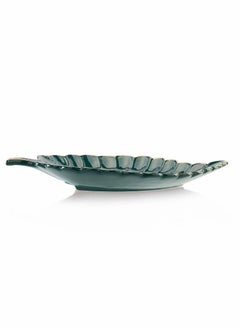 Y&D Ceramic Leaf Dish, Jewelry Trays Trinket Dish Ring Aesthetic Candy Plate Snack Shaped Room Decor (Green)  - Image 3