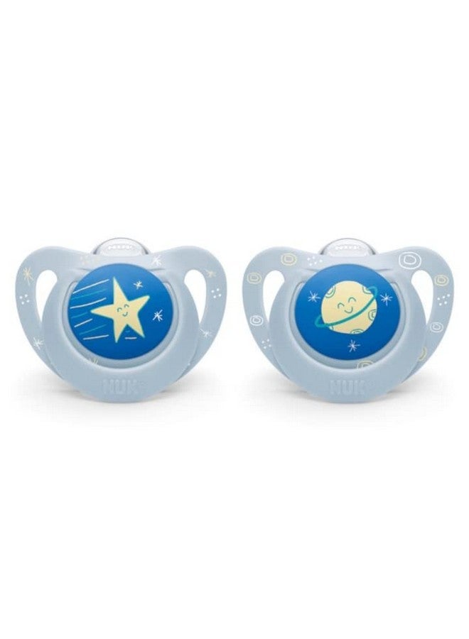NUK | Orthodontic Pacifiers | 0-6 Months | Best Pacifier for Breastfed Babies | BPA Free | Shaped to Soothe Just Like Mom | 2-Pack (Blue) (Outerspace Blue(0-6 Month)) - Image 3