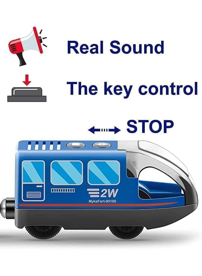 هالامودو قطار البناء التعليمي للأطفال قطار اللعب الكهربائي القطار اتصال مغناطيسي لسهولة التجميع متوافق مع مسارات توماس/بريو/ايكيا الخشبية للأمام/الحركة العكسية واللعب بالموسيقى يعزز تنسيق العين باليد التطور الحسي والإدراكي يتطلب بطاريات 2xAAA نموذج واقعي ترفيعي لألعاب الآباء والأطفال - Image 2
