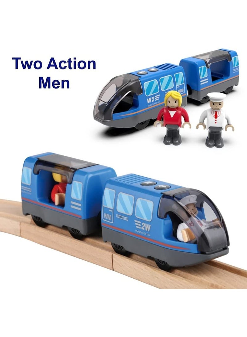 هالامودو قطار البناء التعليمي للأطفال قطار اللعب الكهربائي القطار اتصال مغناطيسي لسهولة التجميع متوافق مع مسارات توماس/بريو/ايكيا الخشبية للأمام/الحركة العكسية واللعب بالموسيقى يعزز تنسيق العين باليد التطور الحسي والإدراكي يتطلب بطاريات 2xAAA نموذج واقعي ترفيعي لألعاب الآباء والأطفال - Image 4