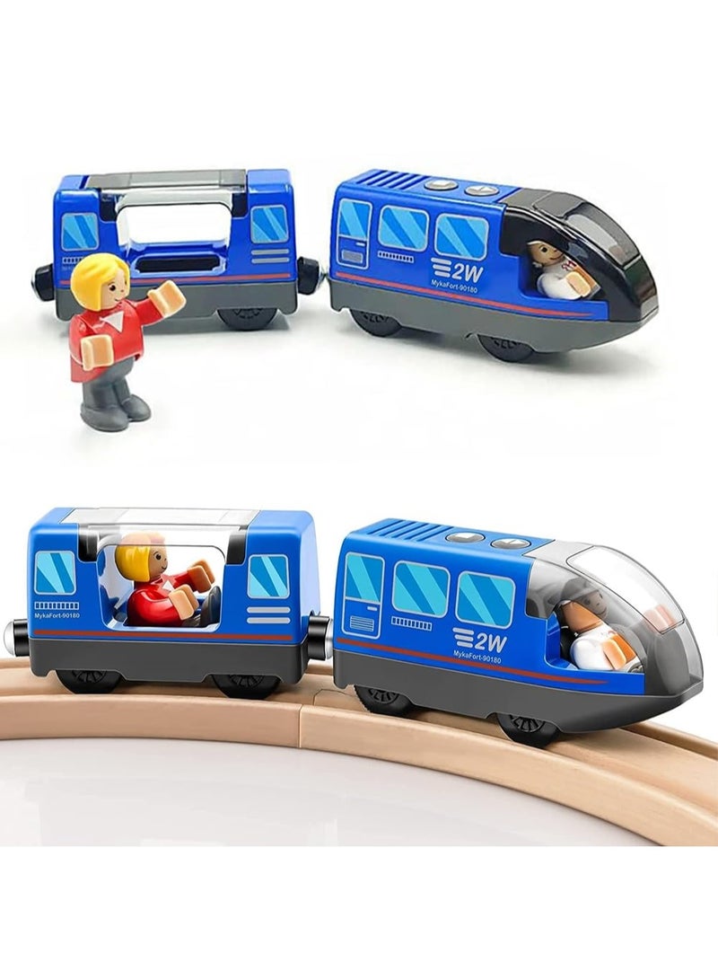 هالامودو قطار البناء التعليمي للأطفال قطار اللعب الكهربائي القطار اتصال مغناطيسي لسهولة التجميع متوافق مع مسارات توماس/بريو/ايكيا الخشبية للأمام/الحركة العكسية واللعب بالموسيقى يعزز تنسيق العين باليد التطور الحسي والإدراكي يتطلب بطاريات 2xAAA نموذج واقعي ترفيعي لألعاب الآباء والأطفال - Image 1